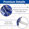 Hooshing 12PCS Pom Poms Cheerleading Blue and Silver Fluffy Metallic