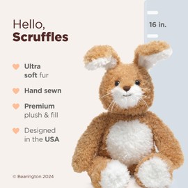 Bearington Scruffles The Stuffed Easter Bunny, 16 Inch Rabbit Stuffed Animal, Stuffed Rabbit