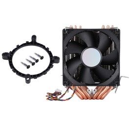 Quiet 4pin 6 Heatpipe CPU Cooler Dual tower Air Cooling 800-2200 Revolution Heatpipe CPU Cooler