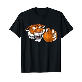 Tiger Basketball Ball Animal Cartoon Character T-Shirt