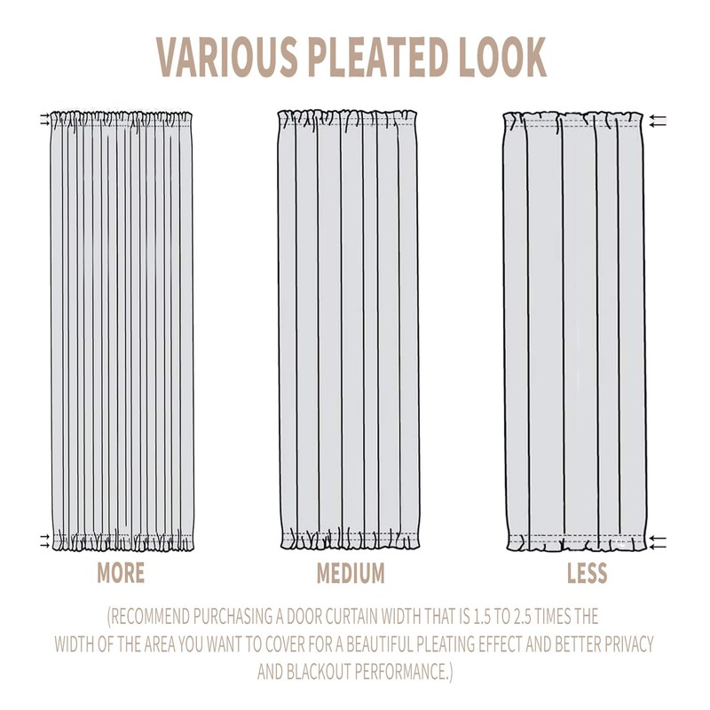 Vatge Front Door Curtains for Glass Window - Blackout Door