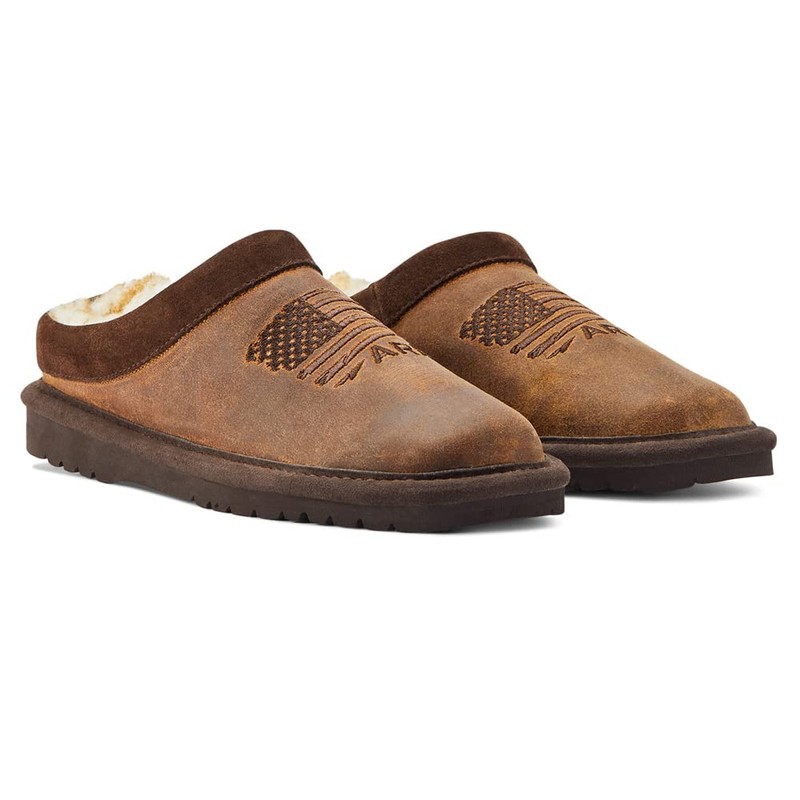 ARIAT Men's Slippers, Dusty Brown, 12