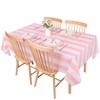 Kesfey 5 Packs Pink and White Vertical Striped Tablecloth 54