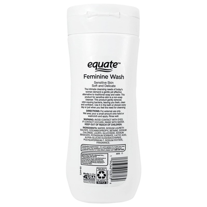 Equate Feminine Wash for Sensitive Skin, Soft & Delicate, 15