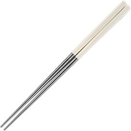 Fukui Craft Chopsticks Stainless Steel Metal Chopsticks Made in Korea Hollow Chopsticks White 9.4 inches (24 cm)