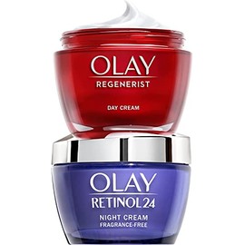 Olay Retinol 24 Night Cream + Olay Regenerist Face Cream, Moisturiser Face Women Skin Care Sets & Kits, 2x 50 ml