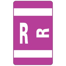 Smead AlphaZ ACCS Color-Coded Alphabetic Labels, Letter R, Purple, 100 Labels per Pack (67188)