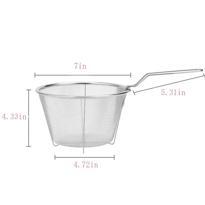 ZHQZZPH 7 Inch Stainless Steel Fryer Basket | Replacement Accessory