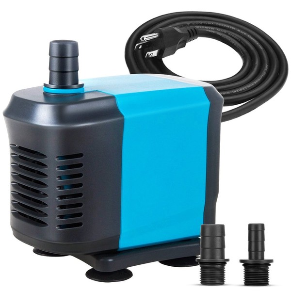 KEDSUM 550GPH Submersible Pump(2500L/H, 40W), Ultra Quiet Water Pump with 5ft High Lift, Fountain Pump with 6.5ft Power Cord, 3 Nozzles for Fish Tank, Pond, Aquarium, Statuary, Hydroponics