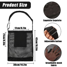 Forhome Mushroom Hunting Bag, Food Bag, Mesh Food Bag, Harvest Bag, Garden Fruit Picker Bag, Vegetable Storage Bag, Mushroom Basket, Hunting Bag, Bushcraft Bag for Camping, Hiking