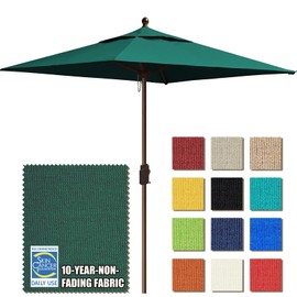 EliteShade USA 10-Year-Non-Fading 6x6Ft Square Market Umbrella Patio Outdoor Table Umbrella with Ventilation, Forest Green