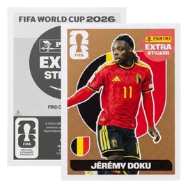 Stickers Mundial 2026 Estampa Individual Especial en Caja Acrílica Protectora Coleccionable Oficial Fútbol (JÉRÉMY DOKU, Bronce 2026)