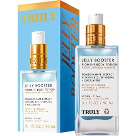 Truly Beauty Jelly Booster Pigment Body Potion | Dark Spot & Discoloration Treatment for Body | Pomegranate Extract & Vitamin B12 | Hydrates, Smooths & Helps Fade Acne Scars for Even Skin (3.1 fl oz)