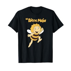 The Maya the Bee Retro Motif Cartoon TV Series with Logo T-Shirt, black