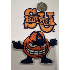 Unbranded (2)-SU SYRACUSE UNIVERSITY Embroidered iron On patches 3.25”X2.5”& 2 1/2”x 2”