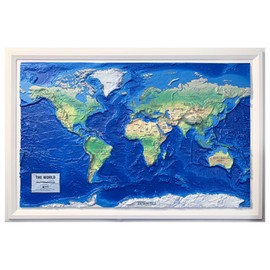 Hubbard Scientific 3D World Ranger Map | A True Raised Relief Map - You Can Feel the Terrain | Vacuum-formed Molded | 36'' x 24'' | Detailed Topography