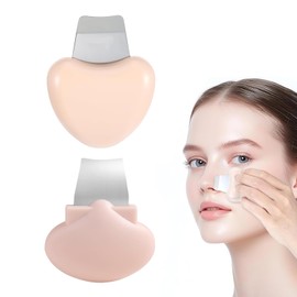 2 PCS Pore Scraper,Portable Blackhead Scraper,Nose Scraper,Blackhead Extractor,Pimple Removal Tool,Skincare Accessories,for Facial Deep Cleaning Men Women Gift(Skin Color,Pink)