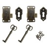 MEETOOT 2 Sets Antique Cabinet Lock Flush Mount Case Box