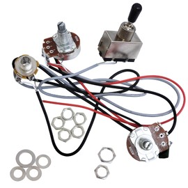 3 Way Guitar Wiring Harness Prewired Humbucker Wiring Harness Prewired Chrome Box Toggle Switch 500K Pots for Electric Guitar with 2 Humbuckers