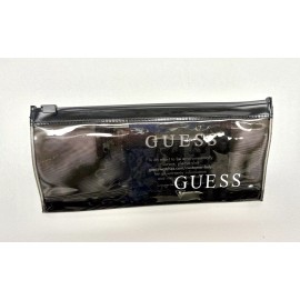 GUESS LOTof 10 Guess Black Opaque Plastic ZipTop Jewelry Watch Cosmetic Coin Pouch