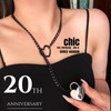 Ticome Women's Slip Chain Necklace Locker Key Heart O-Ring Black