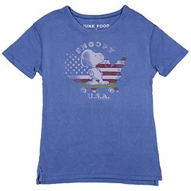 Peanuts Snoopy Toddler Kids USA Skateboard America Vintage Distressed T-Shirt Tee, 4T