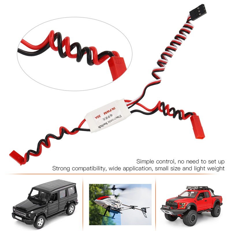 30A Current 3.7V‑27V Remote Control Electronic Switch Replacement AccessoryWhite