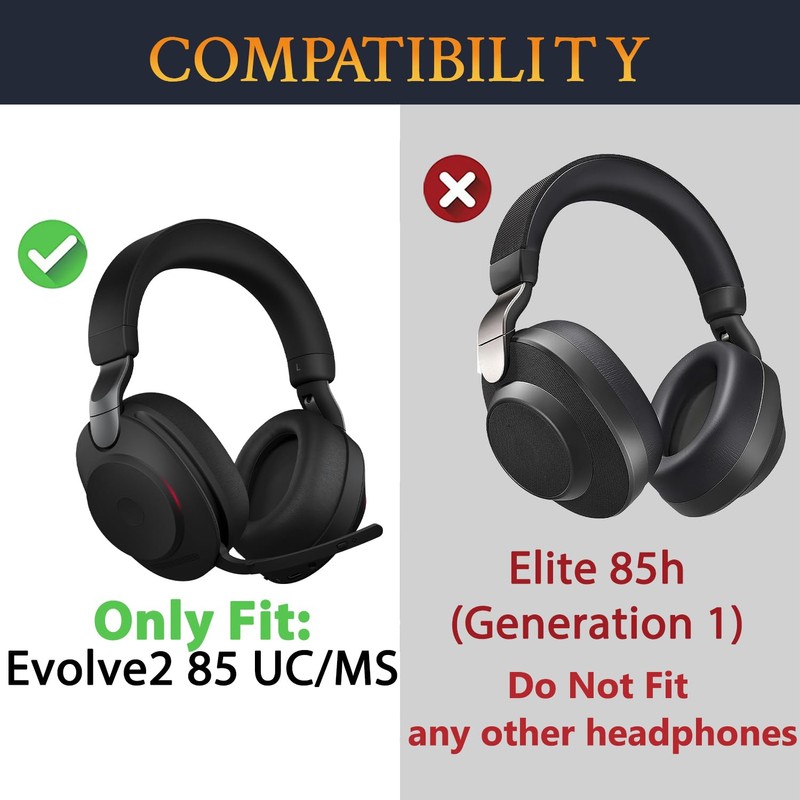 SOULWIT Earpads Replacement for Jabra Evolve2 85 UC/Evolve 2 85