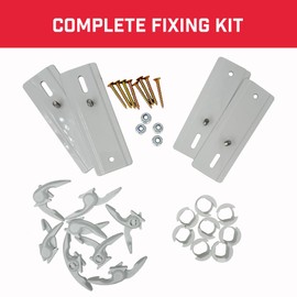 Bullfix Radiator Support Bracket Kit - Heavy Duty Plasterboard Fixings for Column and Designer Radiators - Secure Vertical/Horizontal Radiator Mounting - White