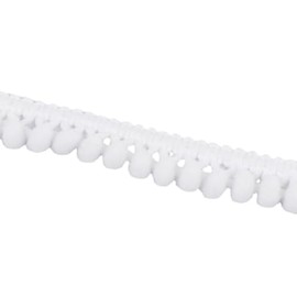 Yalulu White Pom Poms Balls Fringe Trim, 20 Yards Sewing Fringe Ribbon Pompoms Tassel Lace for Sewing Pillow Clothing DIY Crafts