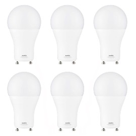 Sunlite A19 GU24 Dimmable Light Bulb, 14 Watts (100W Equivalent) 1500 Lumens, 2 Prong LED Twist and Lock Base, UL Listed, Rated for Enclosed Fixtures, 5000K Daylight, 6 Pack