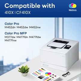 410X Toner Cartridges 4 Pack Replacement for HP 410A 410X Toner Color Pro M452dn ; MFP M477fdw Printer Ink (1BK/1C/1M/1Y)