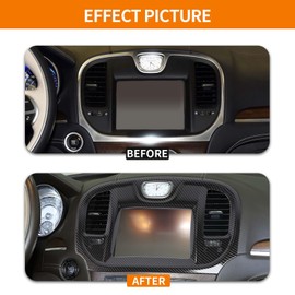 RT-TCZ for Chrysler 300C Dash Navigation Panel Trim Cover Compatible with Chrysler 300/300C 2015-2023 Carbon Fiber Interior Accessories