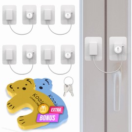 Kids Safety Window [x5] + Finger Pinch Door Stop [x2] | EU Standards | Barrier Lock, Fridge and Cabinet, Oven Lock | Professional Protection