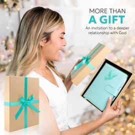 Prazoli Prayer Journal for Women - Daily Devotional Journaling Book for Woman, Religious Baptism & Christian Gifts & Bible Study Supplies for Church Note Taking, Devotional Notebook Accessories