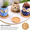 4x Round Bamboo Wooden Coaster Tea Coffee Drink Holders Pallet
