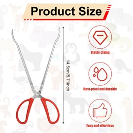 Reptile Feeding Tongs, 15 Inch Snake Feeding Tongs Anti-Skid Easy-Grip Extra Long Tweezers for Terrarium Corn Ball Python Accessories Axolotl Bearded Dragon Feeding Supplies
