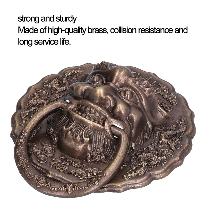 Black Door Knocker Handle Brass Double Door Pull Hardware Accessory