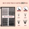 Higu clace Individual Lashes, 280pcs Lash Clusters Extensions D Curl