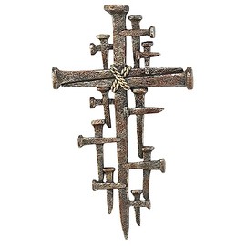 Dicksons Nail Crosses Decorative Abstract Brown 12 x 7.75 Resin Wall Cross