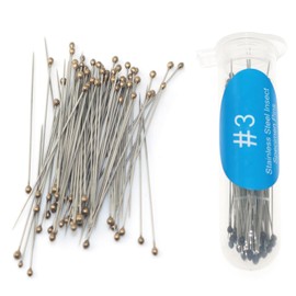 Lind Kitchen Stainless Steel 316 Matte Specimen Needles Glue Head Insect Needles 3# (100pcs/tin) 40mm Long Matte Fabric Positioning Damping Feeling