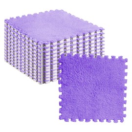 Pack of 10, 30 x 30 cm / 11.8 x 11.8 inches, plush puzzle foam floor mat, non-slip puzzle area rug, play mat for the room floor (purple)