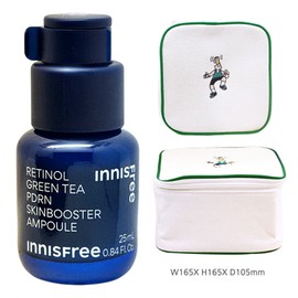 Innisfree Retinol PDRN Ampoule 25ml+Play Green Cosmetic Pouch (Green) / 이니스프리 레티놀 PDRN 앰플 25ml+플레이그린 화장품 파우치 (그린)