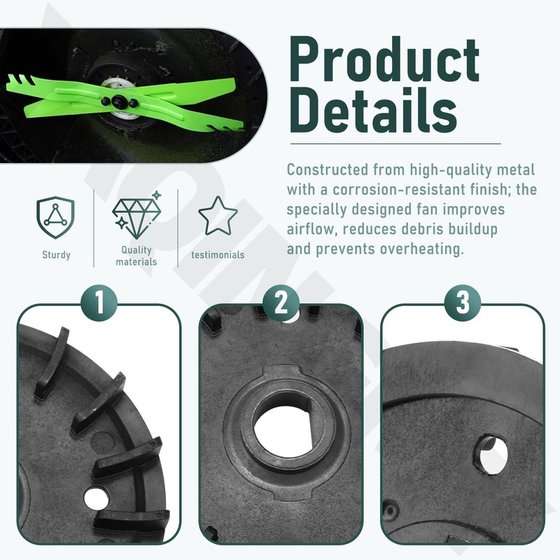 Lawn Mower Blade Replacement Kit – Includes Fan, Bolts, Nuts,