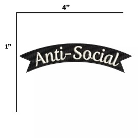 Athena Brands Anti-Social Patch Embroidered Iron-on Applique Rocker Funny Sayings Fun & Cool