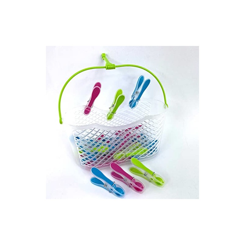 Bürstenmann Clothes Basket with 20 Pegs, Multi-Colour, 13.6 x 23.7