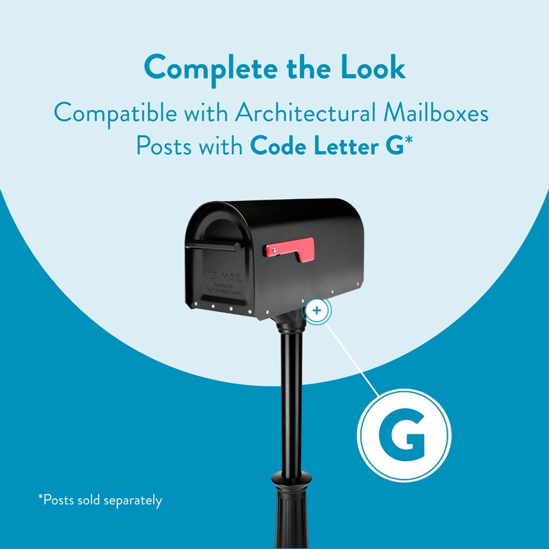 ARCHITECTURAL MAILBOXES 5560B-R-10 Architectural Mailboxes Sequoia Post Mount Mailbox, Large,