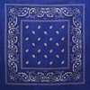 Royal Blue Cotton Bandana Scarf Square Black White Paisley