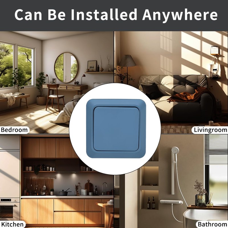 Blue 86mm 10A 250V 1 Way Toggle Switch Mechanical Wall