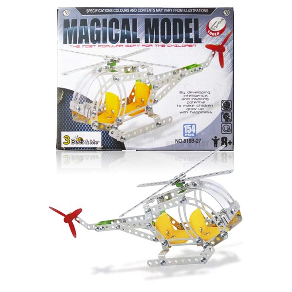 3 Bees & Me STEM Helicopter Building Toy Kit - Model Kit for Boys & Girls Age 8 to 12 Years - Unique